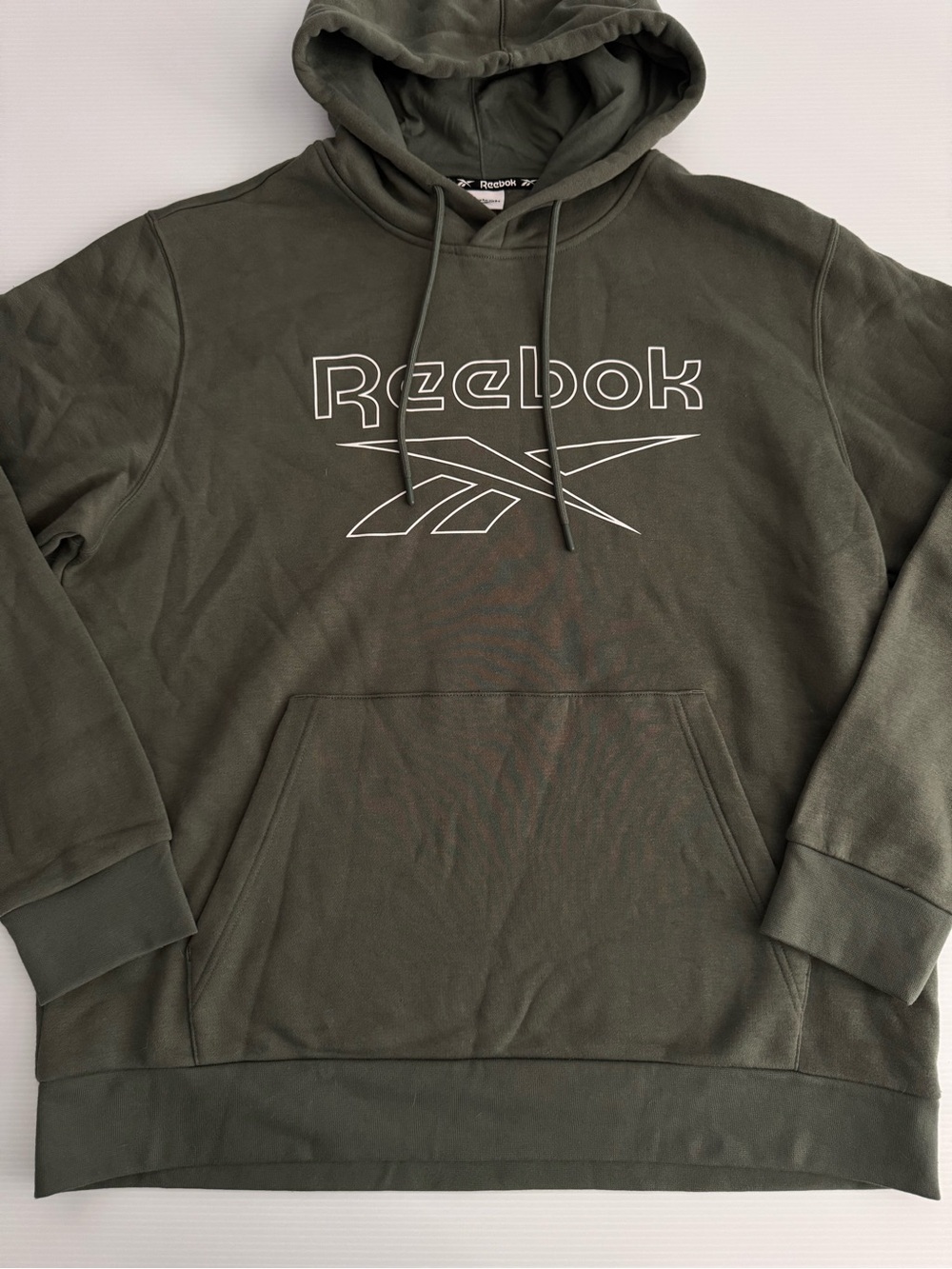 Reebok Men's Olive Green Logo Hoodie